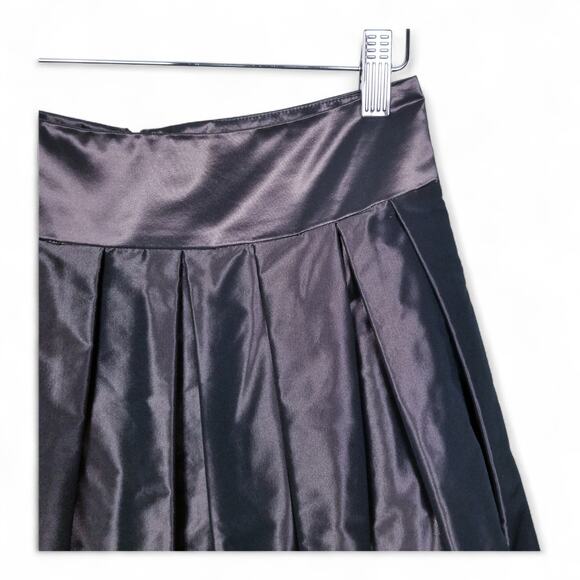BANANA REPUBLIC Taffeta Pleated A-line Skirt Irridescent Mocha - Size 0 - Picture 2 of 7